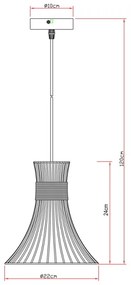Globo 54814H - Lustră pe cablu PURRA 1xE27/60W/230V