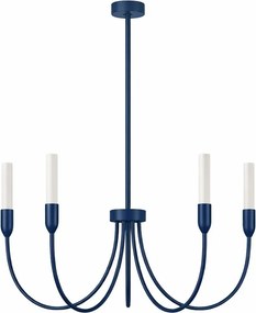 Candelabru cu 5 brate AUGUSTINE blue/alb