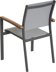 Set de scaune de grădină metalice stivuibile, antracit, 4 bu