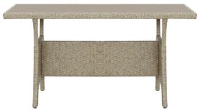 Masa de gradina, gri, 130 x 70 x 66 cm, poliratan