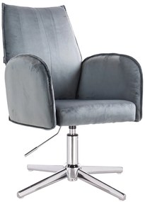 HR280CROSS Scaun Grafit din Catifea cu Bază Cromata