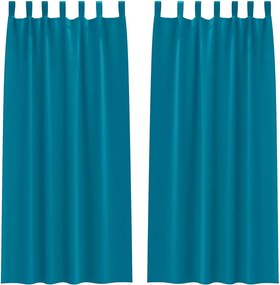 vidaXL Perdele Opaque cu Inel 2 pcs Turcoaz 245 x 140 cm Poliester
