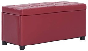 Taburet de depozitare, rosu vin, 87,5 cm, piele ecologica Bordo