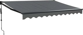 vidaXL Copertină automată retractabilă, antracit, 3,5x2,5 m
