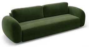 Canapea verde extensibilă/cu spațiu de depozitare cu tapițerie din catifea 262 cm Tonale – Cosmopolitan Design