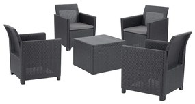 Set de mobilier de grădină Claire II cu 4 locuri, grafit