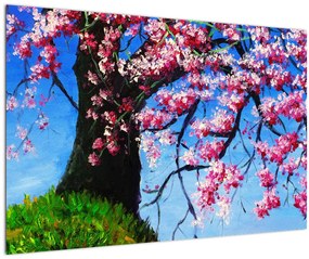 Tablou - Cireș înflorit - pictură (90x60 cm)