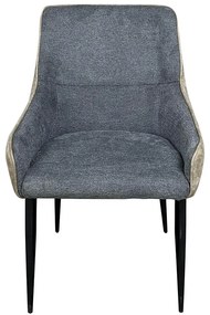 Set de 2 scaune Teddy cu culori inversate, bej-gri / gri-bej