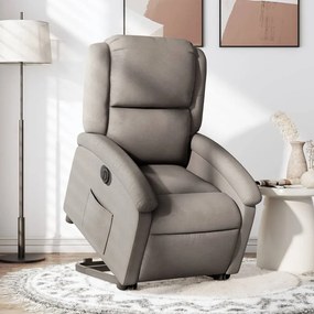vidaXL Fotoliu electric rabatabil cu ridicare, gri taupe, textil