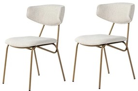 Set de scaune de sufragerie Nancy White and Gold,2 buc.