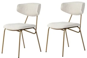 Set de scaune de sufragerie Nancy White and Gold,2 buc.