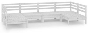 3083395 vidaXL Set mobilier de grădină, 6 piese, alb, lemn masiv de pin