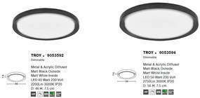 Plafoniera LED moderna design slim 46cm TROY negru NVL-9053592