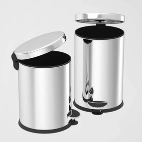 Cos de gunoi Vinoks 414400, 20 L, Pedala, Otel inoxidabil