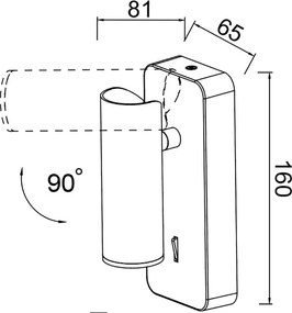 Aplica de perete cu reader Mini GU10 NOTTE nickel satinat