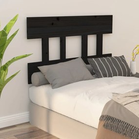 Tablie de pat, negru, 103,5x3x81 cm, lemn masiv de pin 1, Negru, 103.5 x 3 x 81 cm
