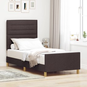 vidaXL Cadru de pat, maro închis, 90x200 cm, textil