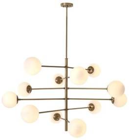 Lustra design LUX cu 12 surse de lumina Tortora, alama antic 112071 HZ