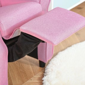 HOMCOM Kindersofa Kindercouch Kindersessel Sessel Liegesofa reglabil cu suport pentru picioare pentru copii între 3-5 ani băieți și fete Roz 58 x 53 x 70 cm | Aosom Romania
