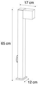 Lampă de exterior neagră cu țăruș de sol și presetupe 65cm inclusiv soclu IP44 - Baleno
