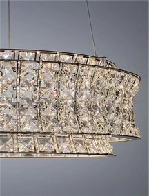 Lustra suspendata LED crom, cristale sticla CELYSIA 60cm