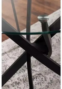 Masa rotunda Agis transparent/negru mat ø90/h72 cm