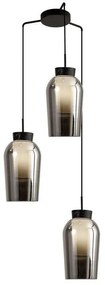 Lustra cu 3 pendule design modern Nora negru/ marmura neagra