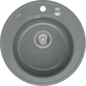 Chiuveta compozit incastrata Quadron Unique Morgan 210 gri - inox 51 cm