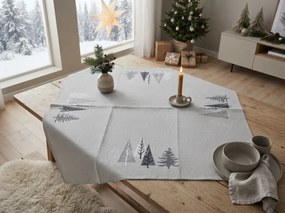 Fata de masa de Craciun SILVER FOREST 85x85 cm, gri deschis