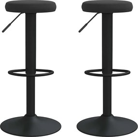 vidaXL Scaune de bar, 2 buc., negru, catifea