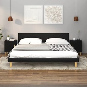 812045 vidaXL Noptiere, 2 buc., negru, lemn prelucrat