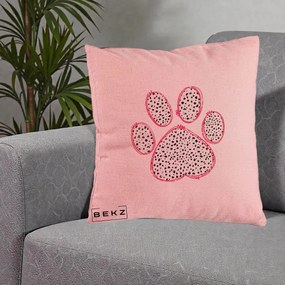Perna Personalizata Labuta Dalmatian Roz Neon, 40x40 cm, Roz, Husa Detasabila, Perna Inclusa, BEKZ®