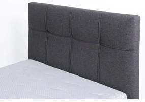 Pat tapițat MARIA ONE, 90 x 200 cm, gri, cu spațiu de depozitare, fără saltea
