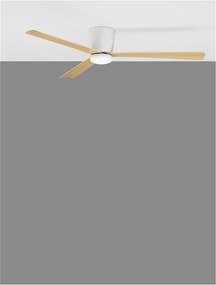 Ventilator de tavan cu telecomanda design modern DELL alb/lemn