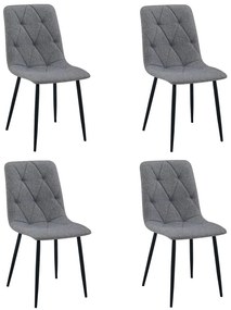 Set 4 Scaune Bucatarie/Dining Fido Material Textil Gri