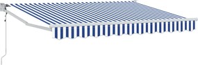 vidaXL Cort electric retractabil Albastru și Alb 3,5 x 2 m
