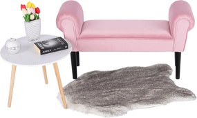 Bancă, catifea Velvet, roz învechit/negru, BURDA