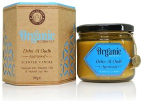 Lumânare organică Dehn Al Oudh - Agarwood 200 g însticlă ambră