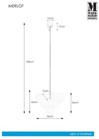 Markslöjd 107903 - Lustră pe tijă MERLOT 13xG9/20W/230V Ø 56 cm alb/auriu