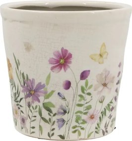 Ghiveci cu motiv floral, H10/11 cm, Avignon
