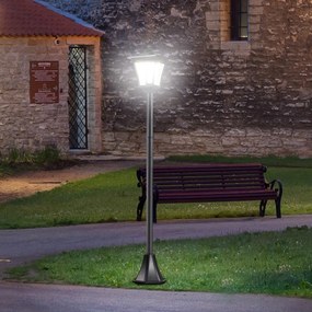 Outsunny Felinar de Gradina Led Panouri Solare, Negru, 160cm | Aosom Ro