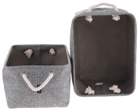 TEMPO-KONDELA NAXE, coşuri din stofă, set 2 buc., gri