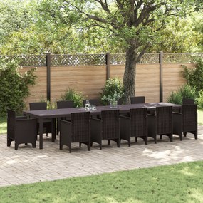 Masă de grădină vidaXL Maro 400x100x73 cm Poly Rattan