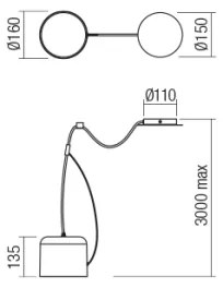 Lustră pe cablu Redo 01-1823 DODO 1xE27/15W/230V alb