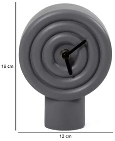 Ceas de masă din ceramică, 16 cm, 1xAA, gri