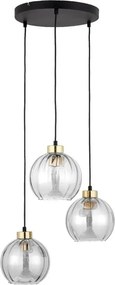 Lustru LED suspendat pe cablu DEVI 3xE27/15W/230V negru/transparent