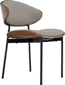 Scaun de sufragerie, bej/nuc/negru, MARSIA