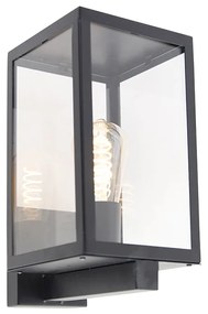 Aplică modernă de perete pentru exterior neagră cu sticlă 30 cm - Rotterdam