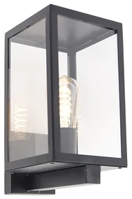 Aplică modernă de perete pentru exterior neagră cu sticlă 30 cm - Rotterdam