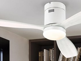 Lustra LED cu Ventilator si telecomanda Siroco D-132cm alb